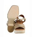 SANDALIAS DE PIEL CON PISO DE CUERDA TRENZADA PARA MUJER PENELOPE 6481 PLATINO