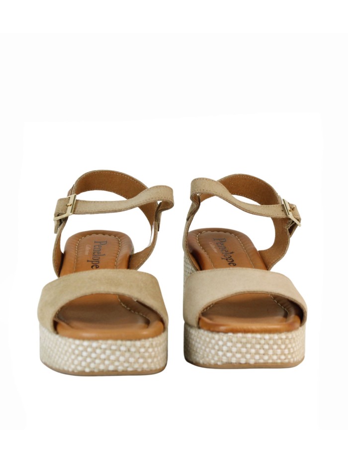 SANDALIAS CÓMODAS ESTILO BOHO CHIC PARA MUJER EN PIEL SERRAJE PENELOPE 6461 CAMEL
