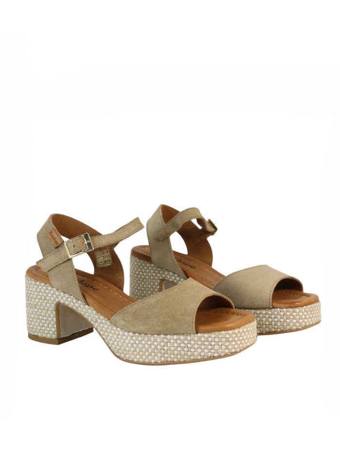 SANDALIAS CÓMODAS ESTILO BOHO CHIC PARA MUJER EN PIEL SERRAJE PENELOPE 6461 CAMEL