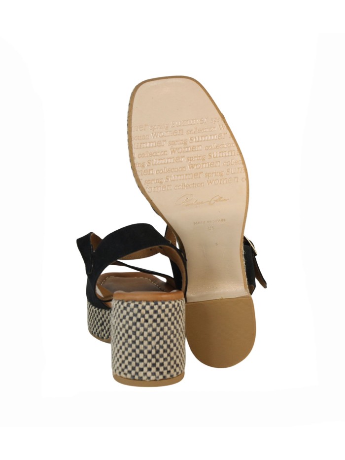 SANDALIAS BOHO CHIC DE PIEL SERRAJE NEGRO PARA MUJER PENELOPE 6461