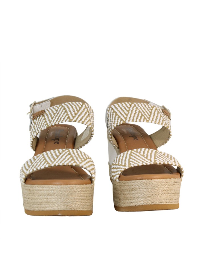SANDALIAS DE RAFIA CON TACÓN PENELOPE 6336 MULTICOLOR