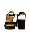 SANDALIAS DE TACÓN ANCHO PARA MUJER EN PIEL DE SERRAJE PENELOPE NEGRO