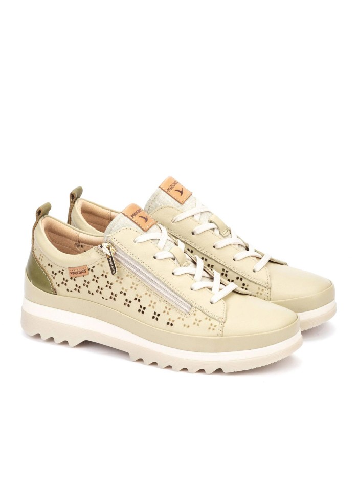 ZAPATO DEPORTIVO CON CORDONES Y CREMALLERA PIKOLINOS VIGO VIGO W3W-6841C1 BEIGE