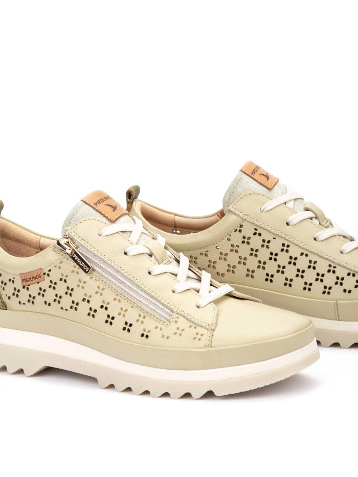 ZAPATO DEPORTIVO CON CORDONES Y CREMALLERA PIKOLINOS VIGO VIGO W3W-6841C1 BEIGE