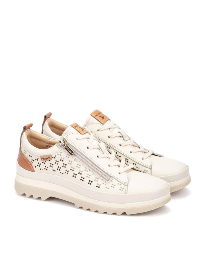 ZAPATOS DE MUJER CORDONES Y CREMALLERA VIGO W3W-6841C1 BEIGE