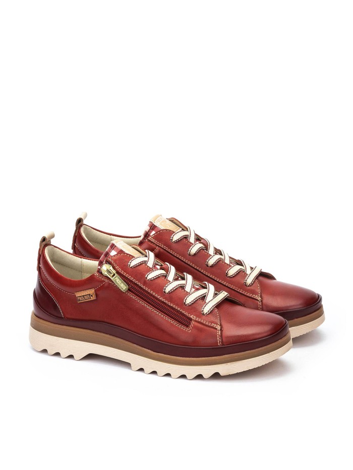 ZAPATOS MUJER CORDONES Y CREMALLERA VIGO W3W-6979C11 ROJO