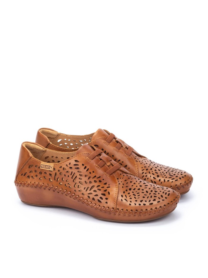 ZAPATO CALADO CON ELÁSTICOS PARA MUJER PIKOLINOS P. VALLARTA 655-4783 BRANDY