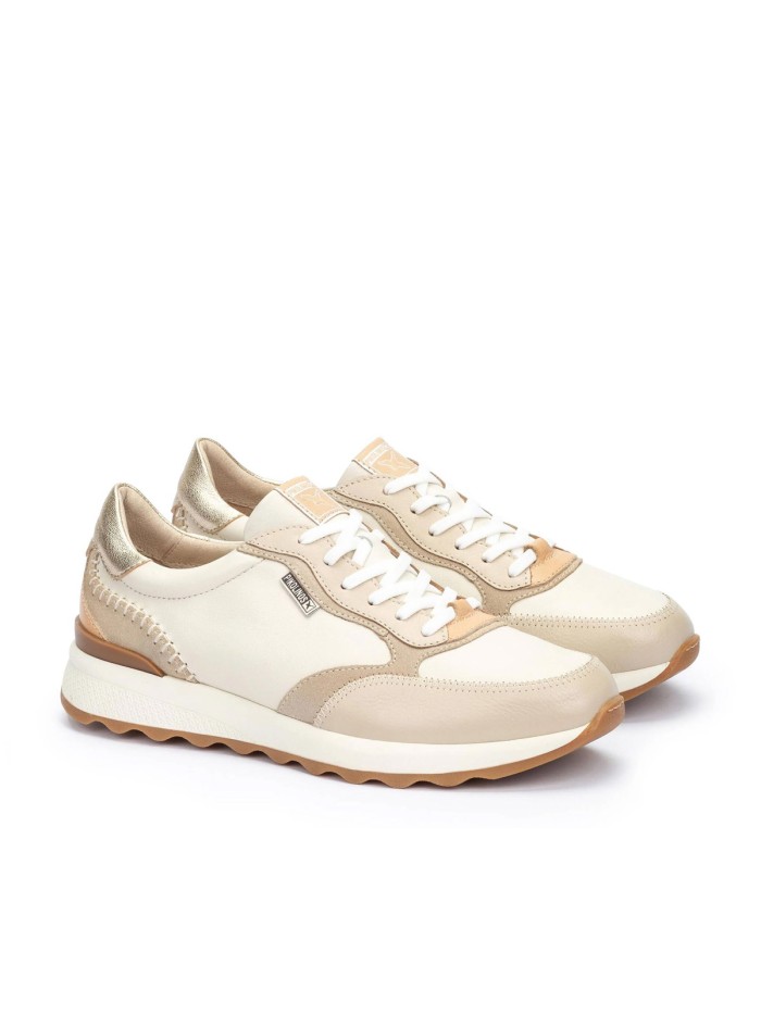 ZAPATILLAS DE PIEL PARA MUJER PIKOLINOS ARRECIFE W1M-6625C1 MARFIL