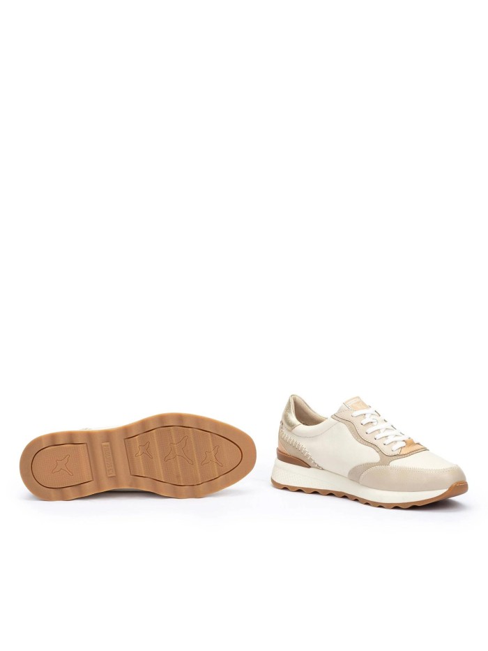 ZAPATILLAS DE PIEL PARA MUJER PIKOLINOS ARRECIFE W1M-6625C1 MARFIL