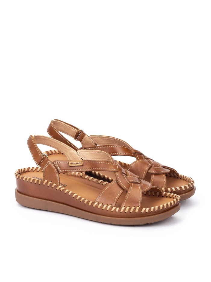 SANDALIA DE PIEL EXTRA CONFORT PARA MUJER PIKOLINOS CADAQUES W8K-1839 CUERO