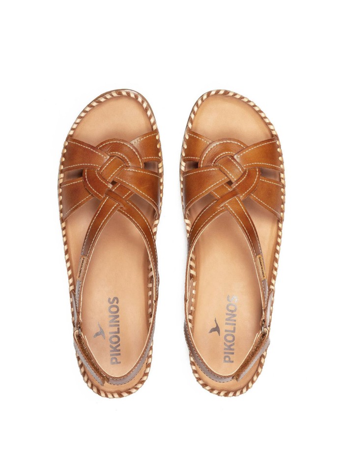SANDALIA DE PIEL EXTRA CONFORT PARA MUJER PIKOLINOS CADAQUES W8K-1839 CUERO