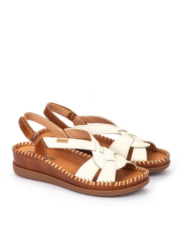 SANDALIA DE PIEL EXTRA CONFORT PARA MUJER PIKOLINOS CADAQUES W8K-1839C2 NATA