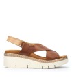 SANDALIAS DE PIEL CON CUÑA Y CIERRE CON VELCRO PARA MUJER PIKOLINOS GOMERA W0K-0606C1 CUERO