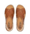 SANDALIAS DE PIEL CON CUÑA Y CIERRE CON VELCRO PARA MUJER PIKOLINOS GOMERA W0K-0606C1 CUERO