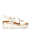 SANDALIAS DE PIEL CON CUÑA Y CIERRE CON VELCRO MUJER PIKOLINOS GOMERA W0K-0606CLC1 ORO