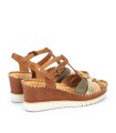 SANDALIA CONFORT DE PIEL CON CUÑA PARA MUJER PIKOLINOS AGUADULCE W3Z-1836C1 BRANDY