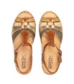 SANDALIA CONFORT DE PIEL CON CUÑA PARA MUJER PIKOLINOS AGUADULCE W3Z-1836C1 BRANDY