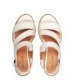 SANDALIAS DE TACÓN BAJO CON HEBILLA PARA MUJER PIKOLINOS BLANES W3H-1635 BEIGE