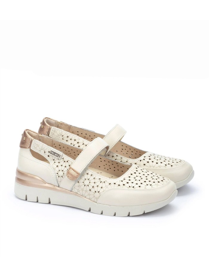MERCEDITAS BEIGE DE PIEL CON CIERRE DE VELCRO PIKOLINOS CANTABRIA W4R-6989C1