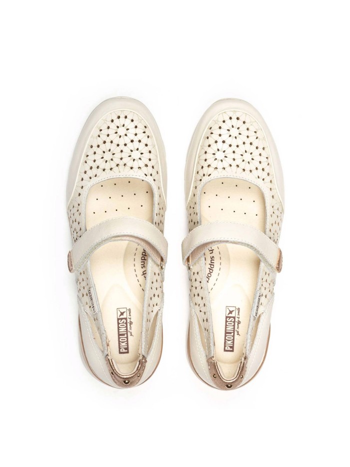 MERCEDITAS BEIGE DE PIEL CON CIERRE DE VELCRO PIKOLINOS CANTABRIA W4R-6989C1