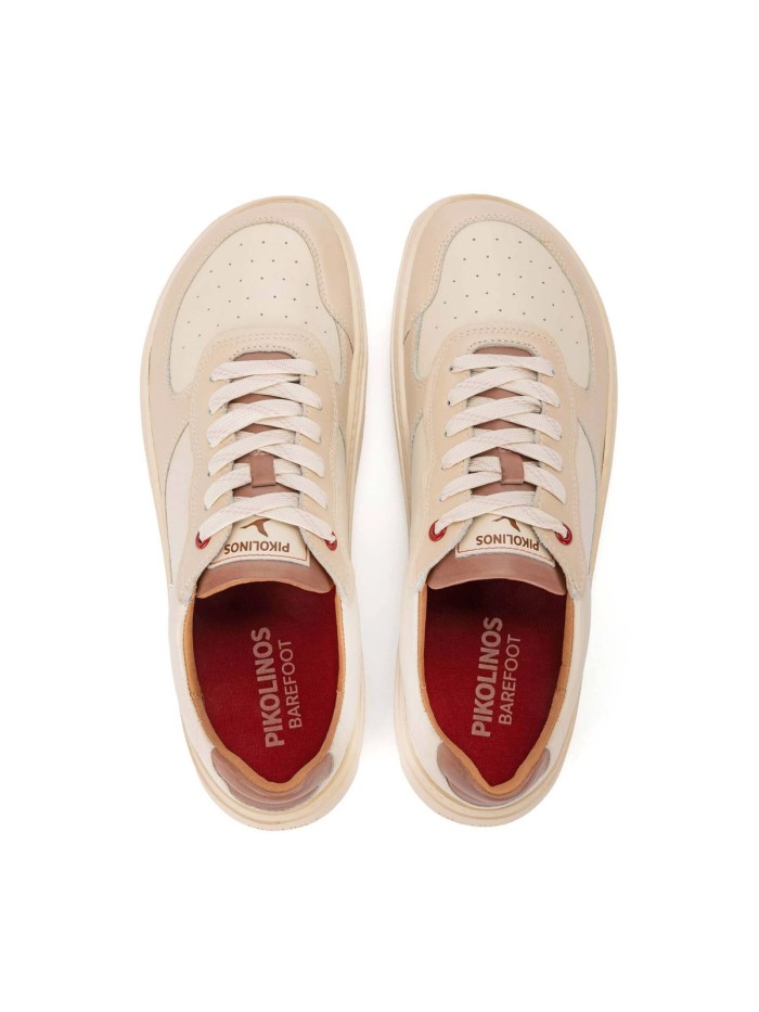 ZAPATILLAS BAREFOOT DE PIEL PARA MUJER CON CORDONES ARANJUEZ U9F-6363C7 BEIGE