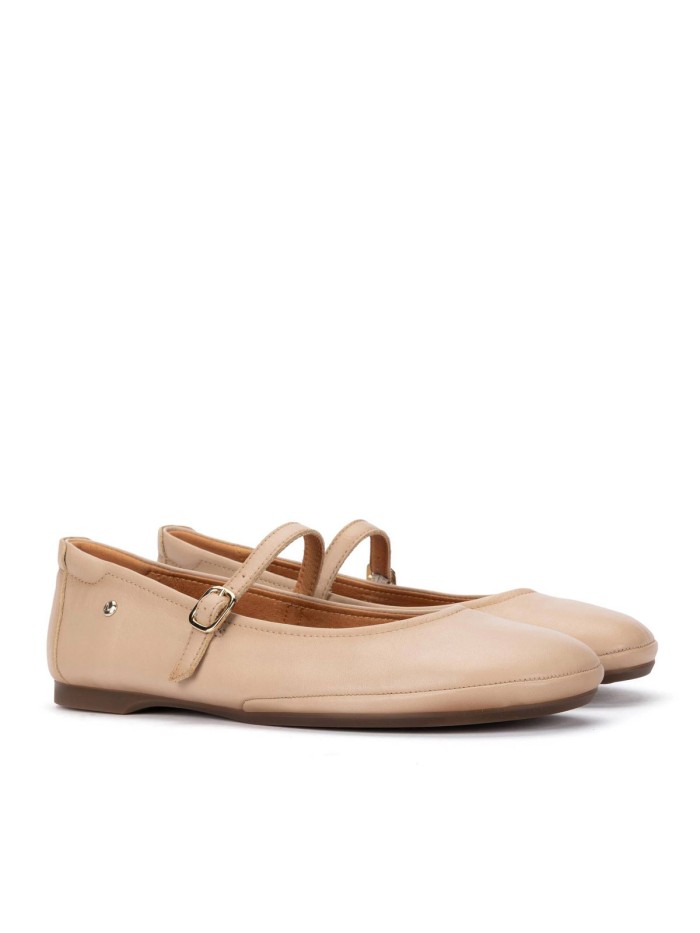 BAILARINAS ESTILO MERCEDITAS EN PIEL PARA MUJER PIKOLINOS CARMONA W2S-2631CO CARMONA PIEDRA