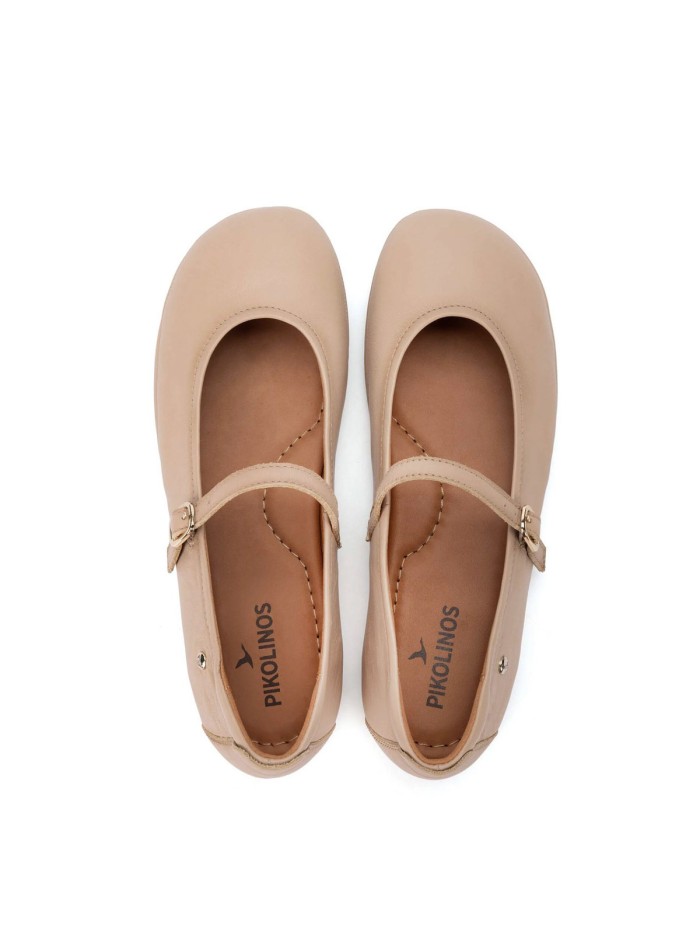 BAILARINAS ESTILO MERCEDITAS EN PIEL PARA MUJER PIKOLINOS CARMONA W2S-2631CO CARMONA PIEDRA