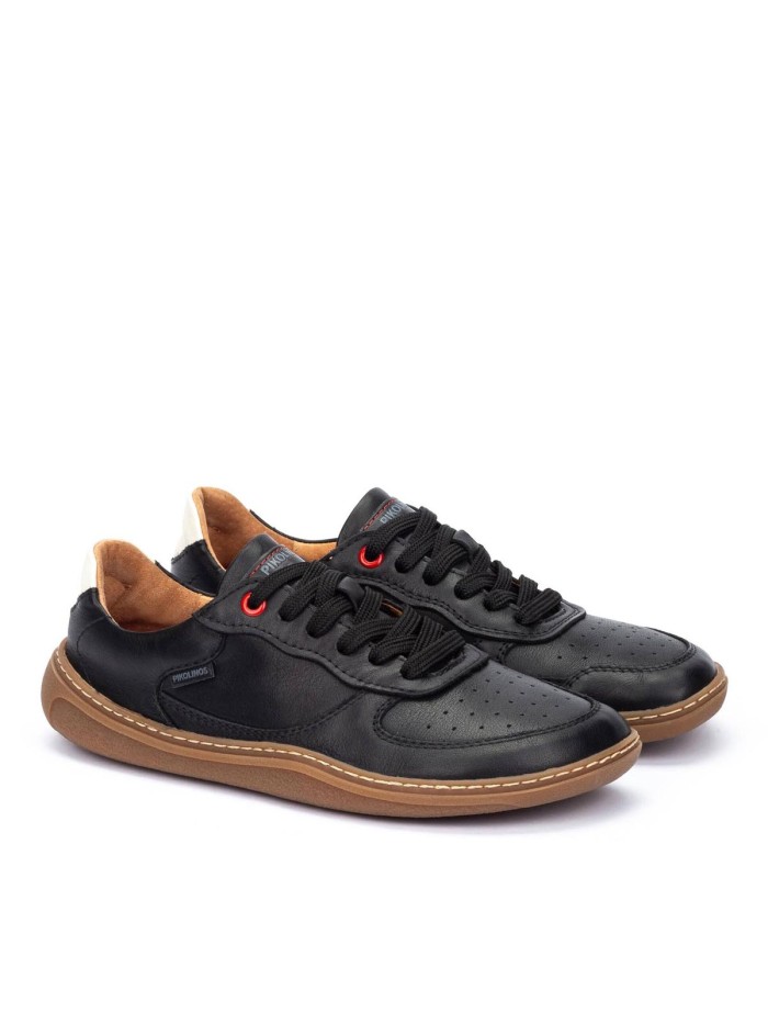 ZAPATILLAS URBANAS DE PIEL BAREFOOT UNISEX PIKOLINOS ARANJUEZ U9F-6363C1 NEGRO