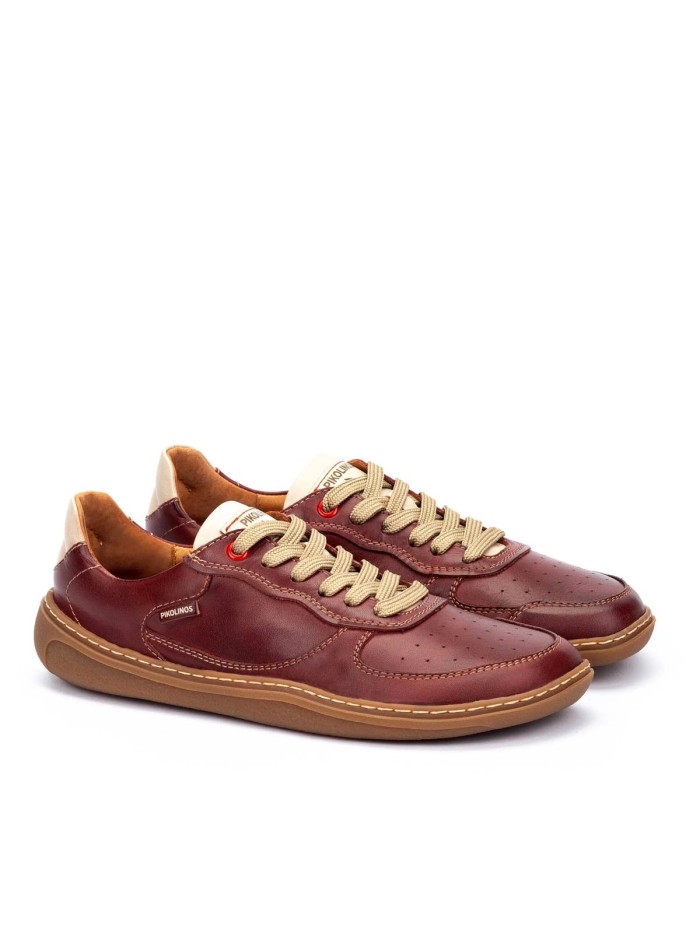ZAPATILLAS URBANAS DE PIEL UNISEX BAREFOOT PIKOLINOS ARANJUEZ  U9F-6363C1 ROJO