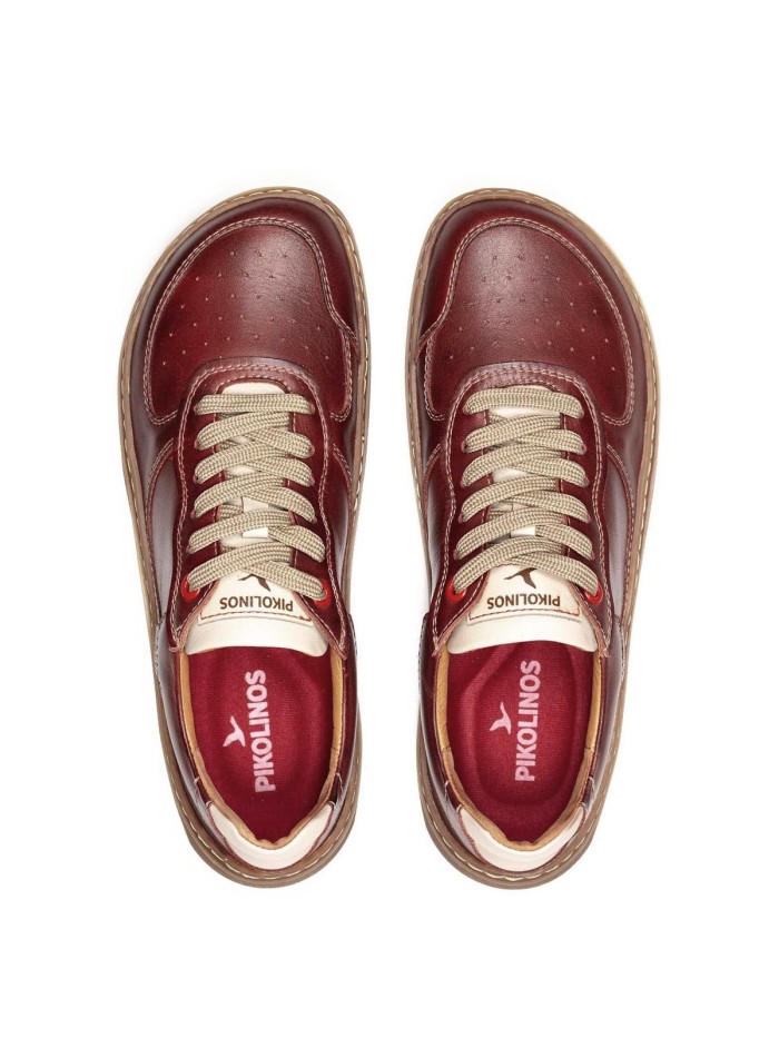 ZAPATILLAS URBANAS DE PIEL UNISEX BAREFOOT PIKOLINOS ARANJUEZ  U9F-6363C1 ROJO