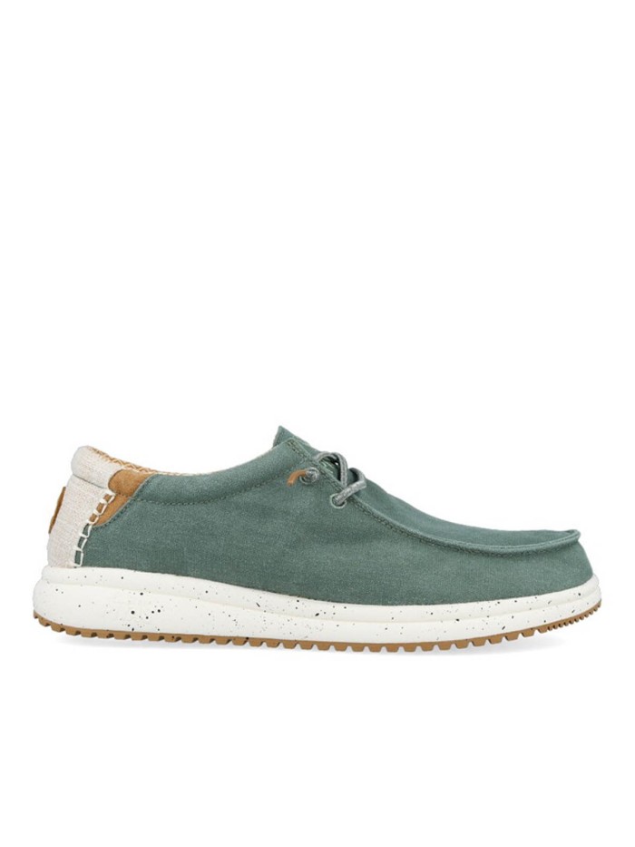 ZAPATO WALLABI LIGERO Y TRANSPIRABLE DE LONA VERDE PARA HOMBRE PITAS NIAS