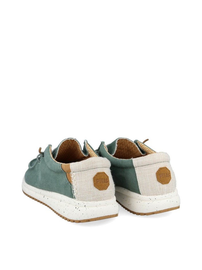 ZAPATO WALLABI LIGERO Y TRANSPIRABLE DE LONA VERDE PARA HOMBRE PITAS NIAS