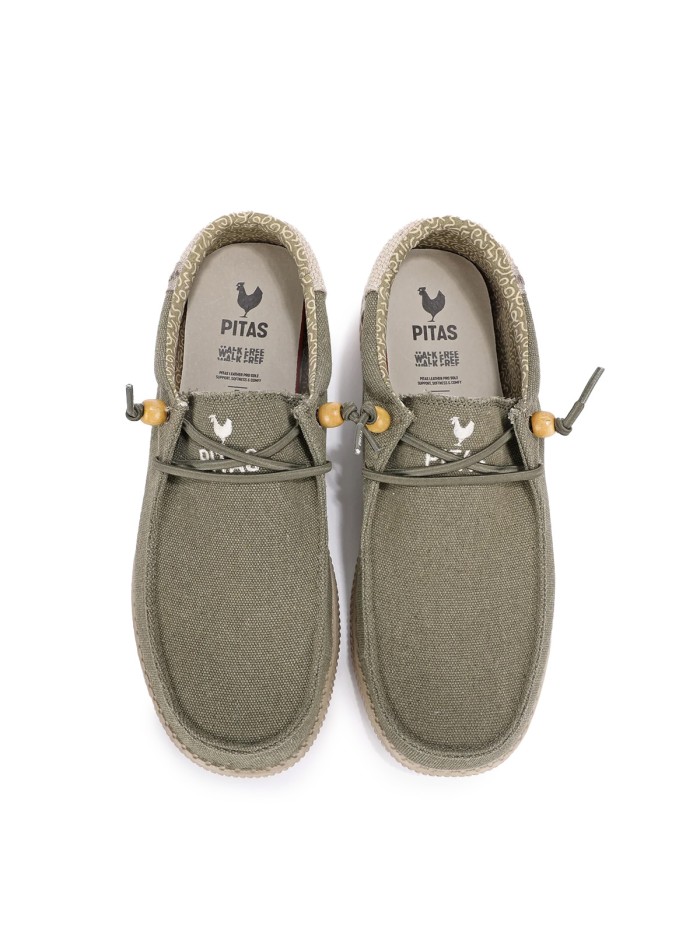 ZAPATO WALLABI DE ALGODÓN CONM LINO VERDE PARA HOMBRE PITAS RYAN