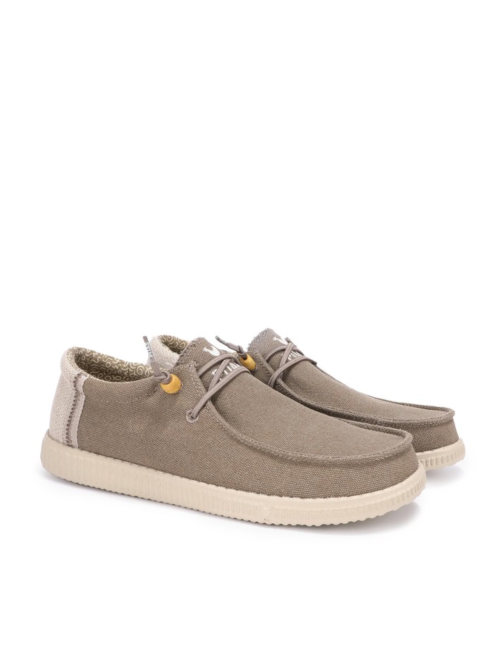ZAPATO TIPO WALLABI DE ALGODÓN Y LINO PARA HOMBRE PITAS RYAN TAUPE