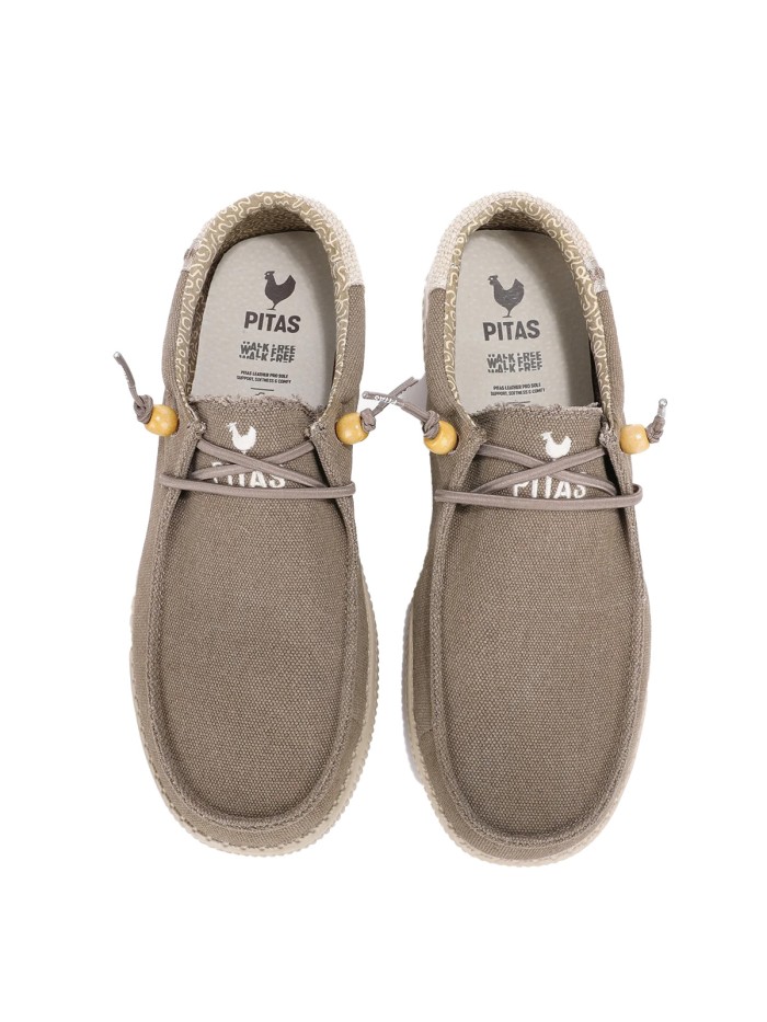 ZAPATO TIPO WALLABI DE ALGODÓN Y LINO PARA HOMBRE PITAS RYAN TAUPE