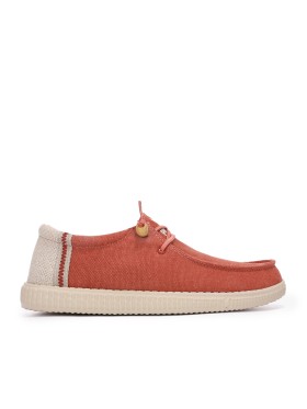 ZAPATOS TIPO WALLAI DE ALGODÓN CON LINO ROJO PARA HOMBRE PITAS RYAN