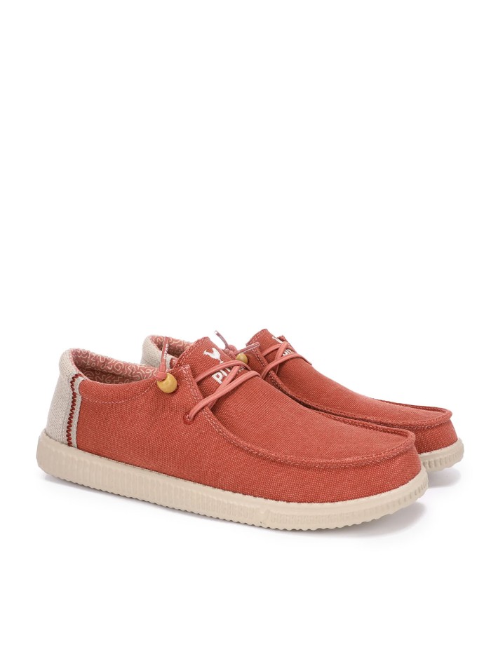 ZAPATOS TIPO WALLAI DE ALGODÓN CON LINO ROJO PARA HOMBRE PITAS RYAN