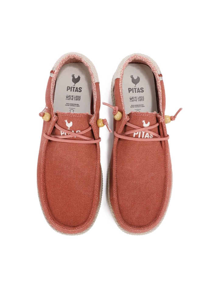 ZAPATOS TIPO WALLAI DE ALGODÓN CON LINO ROJO PARA HOMBRE PITAS RYAN