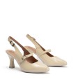 ZAPATO BEIGE DE PIEL CHAROL CON TACÓN PARA MUJER PITILLOS 11190 BEIGE