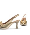 ZAPATO DE SALÓN DESTALONADO CON LAZO DECORATIVO PARA MUJER PITILLOS 11191 ORO