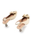 ZAPATO DE SALÓN DESTALONADO CON LAZO DECORATIVO PARA MUJER PITILLOS 11191 ORO