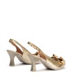 ZAPATO DE SALÓN DESTALONADO CON LAZO DECORATIVO PARA MUJER PITILLOS 11191 ORO