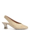 ZAPATO ELEGANTE Y CONFORTABLE DE TACÓN DESTALONADO PARA MUJER PITILLOS 11180 ORO