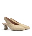 ZAPATO ELEGANTE Y CONFORTABLE DE TACÓN DESTALONADO PARA MUJER PITILLOS 11180 ORO