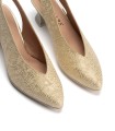 ZAPATO ELEGANTE Y CONFORTABLE DE TACÓN DESTALONADO PARA MUJER PITILLOS 11180 ORO