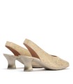 ZAPATO ELEGANTE Y CONFORTABLE DE TACÓN DESTALONADO PARA MUJER PITILLOS 11180 ORO
