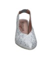 ZAPATO DE PIEL DESTALONADO CON TACÓN CÓMODO PITILLOS 11180 PLATA
