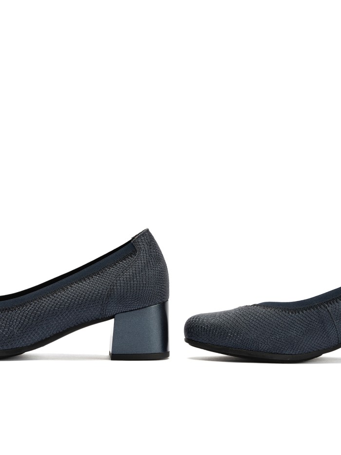 ZAPATO DE SALÓN CON TACÓN EN PIEL PARA MUJER PITILLOS 11130 MARINO