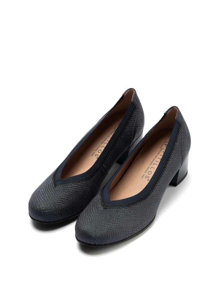 ZAPATO DE SALÓN CON TACÓN EN PIEL PARA MUJER PITILLOS 11130 MARINO