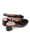 SANDALIAS DE TACÓN CÓMODO EN PIEL CHAROL PARA MUJER PITILLOS 11212 NEGRO